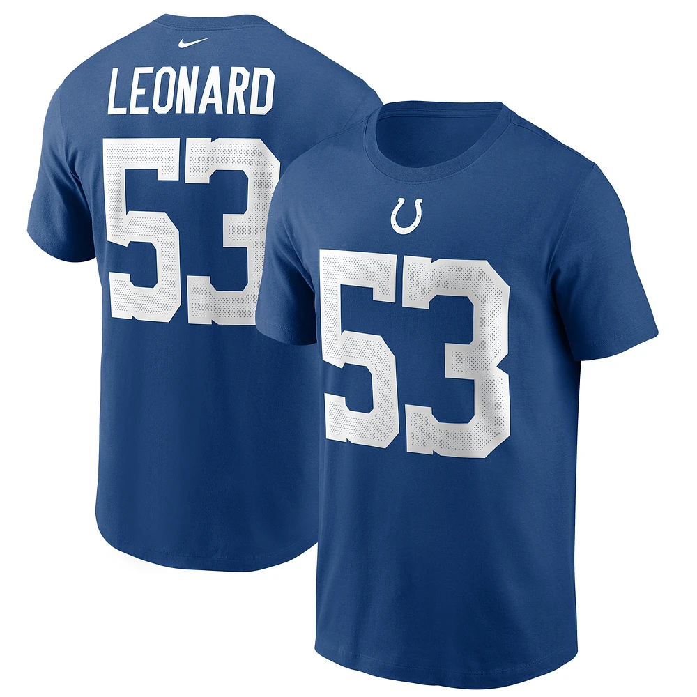 Men's Nike Shaquille Leonard Royal Indianapolis Colts Name & Number T-Shirt