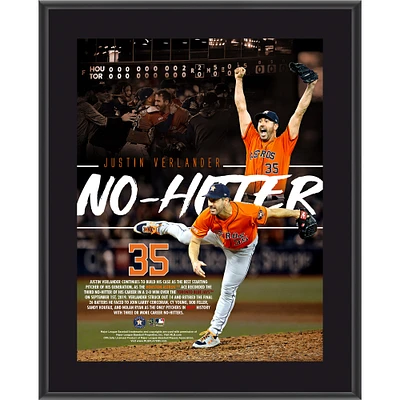 Justin Verlander Houston Astros 10.5" x 13" 3rd Career No-Hitter Sublimated Plaque