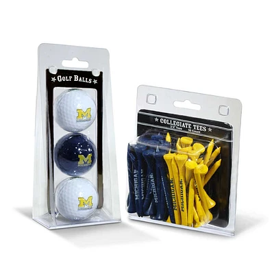 Michigan Wolverines 3-Golf Ball & 50-Golf Tee Set