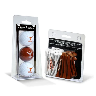 Texas Longhorns 3-Golf Ball & 50-Golf Tee Set