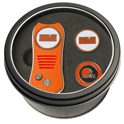Cleveland Browns Divot Tool & Ball Markers Personalized Tin Gift Set