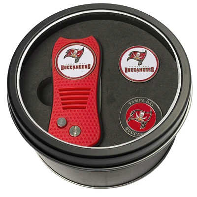 Tampa Bay Buccaneers Divot Tool & Ball Markers Personalized Tin Gift Set