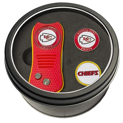 Kansas City Chiefs Divot Tool & Ball Markers Personalized Tin Gift Set