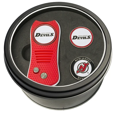 New Jersey Devils Divot Tool & Ball Markers Personalized Tin Gift Set