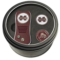 Mississippi State Bulldogs Divot Tool & Ball Markers Personalized Tin Gift Set