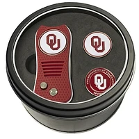 Oklahoma Sooners Divot Tool & Ball Markers Personalized Tin Gift Set