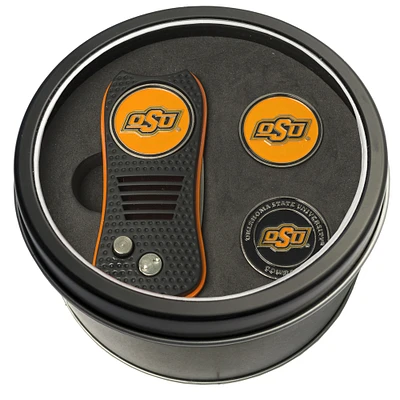 Oklahoma State Cowboys Divot Tool & Ball Markers Personalized Tin Gift Set
