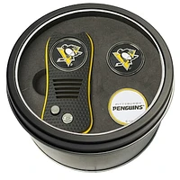 Pittsburgh Penguins Divot Tool & Ball Markers Personalized Tin Gift Set