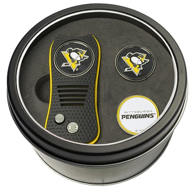 Pittsburgh Penguins Divot Tool & Ball Markers Personalized Tin Gift Set