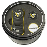 Pittsburgh Penguins Divot Tool & Ball Markers Personalized Tin Gift Set
