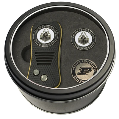 Purdue Boilermakers Divot Tool & Ball Markers Personalized Tin Gift Set