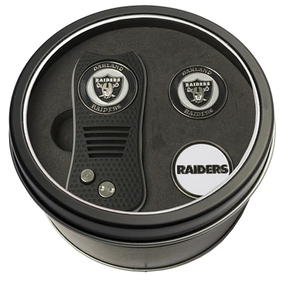 Las Vegas Raiders Divot Tool & Ball Markers Personalized Tin Gift Set