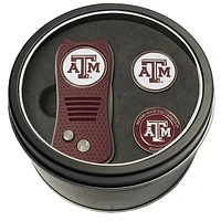 Texas A&M Aggies Divot Tool & Ball Markers Personalized Tin Gift Set