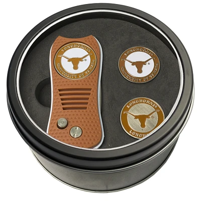 Texas Longhorns Divot Tool & Ball Markers Personalized Tin Gift Set
