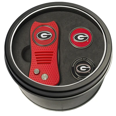 Georgia Bulldogs Divot Tool & Ball Markers Personalized Tin Gift Set