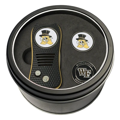 Wake Forest Demon Deacons Divot Tool & Ball Markers Personalized Tin Gift Set