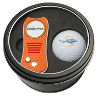 Miami Dolphins Divot Tool & Golf Ball Personalized Tin Gift Set