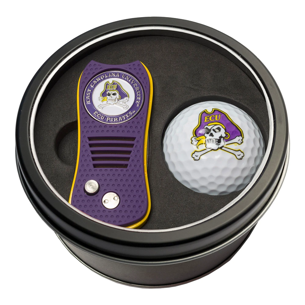 ECU Pirates Divot Tool & Golf Ball Personalized Tin Gift Set