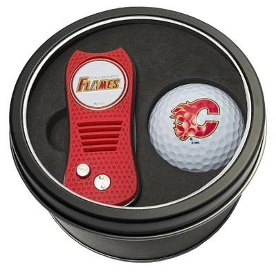 Calgary Flames Divot Tool & Golf Ball Personalized Tin Gift Set