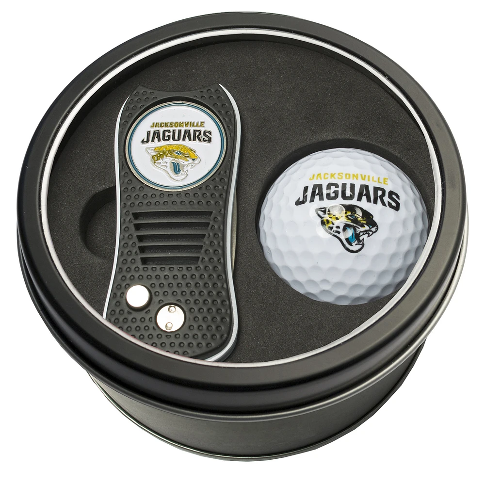 Jacksonville Jaguars Divot Tool & Golf Ball Personalized Tin Gift Set