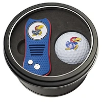 Kansas Jayhawks Divot Tool & Golf Ball Personalized Tin Gift Set