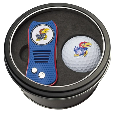 Kansas Jayhawks Divot Tool & Golf Ball Personalized Tin Gift Set