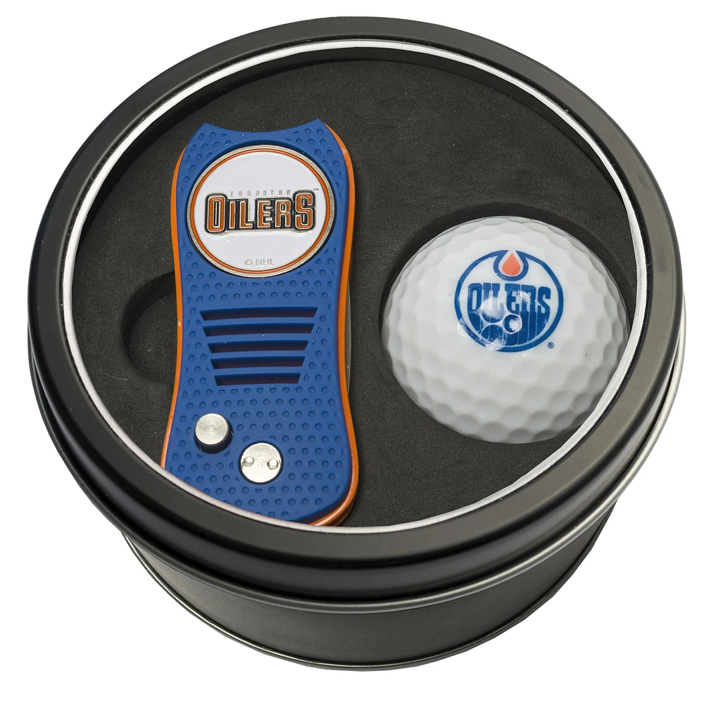 Edmonton Oilers Divot Tool & Golf Ball Personalized Tin Gift Set