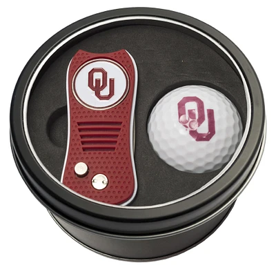 Oklahoma Sooners Divot Tool & Golf Ball Personalized Tin Gift Set