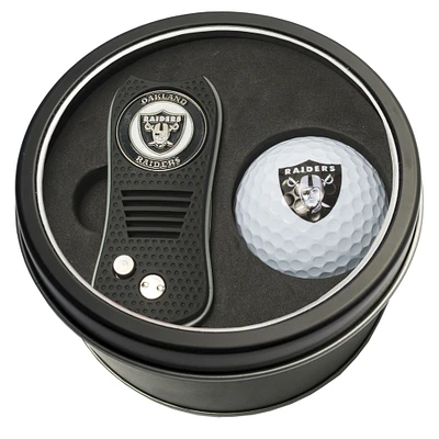 Las Vegas Raiders Divot Tool & Golf Ball Personalized Tin Gift Set