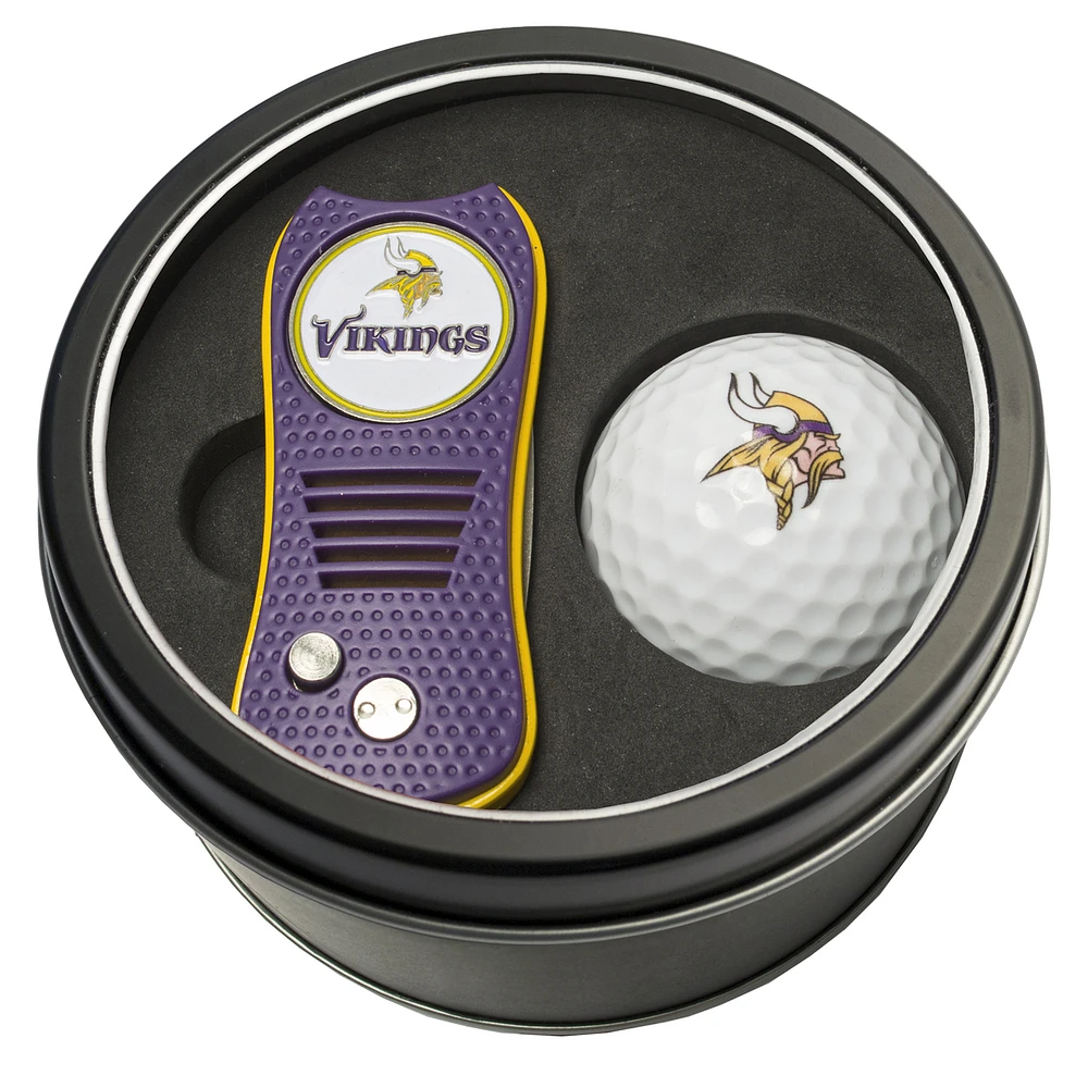 Minnesota Vikings Divot Tool & Golf Ball Personalized Tin Gift Set