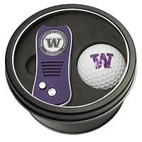 Washington Huskies Divot Tool & Golf Ball Personalized Tin Gift Set