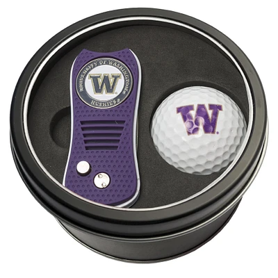 Washington Huskies Divot Tool & Golf Ball Personalized Tin Gift Set