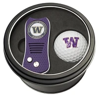 Washington Huskies Divot Tool & Golf Ball Personalized Tin Gift Set