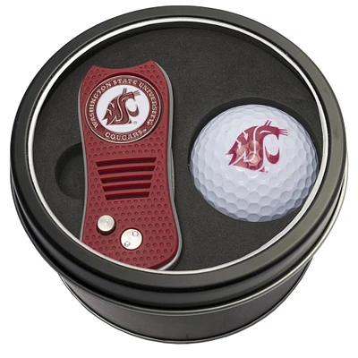 Washington State Cougars Divot Tool & Golf Ball Personalized Tin Gift Set