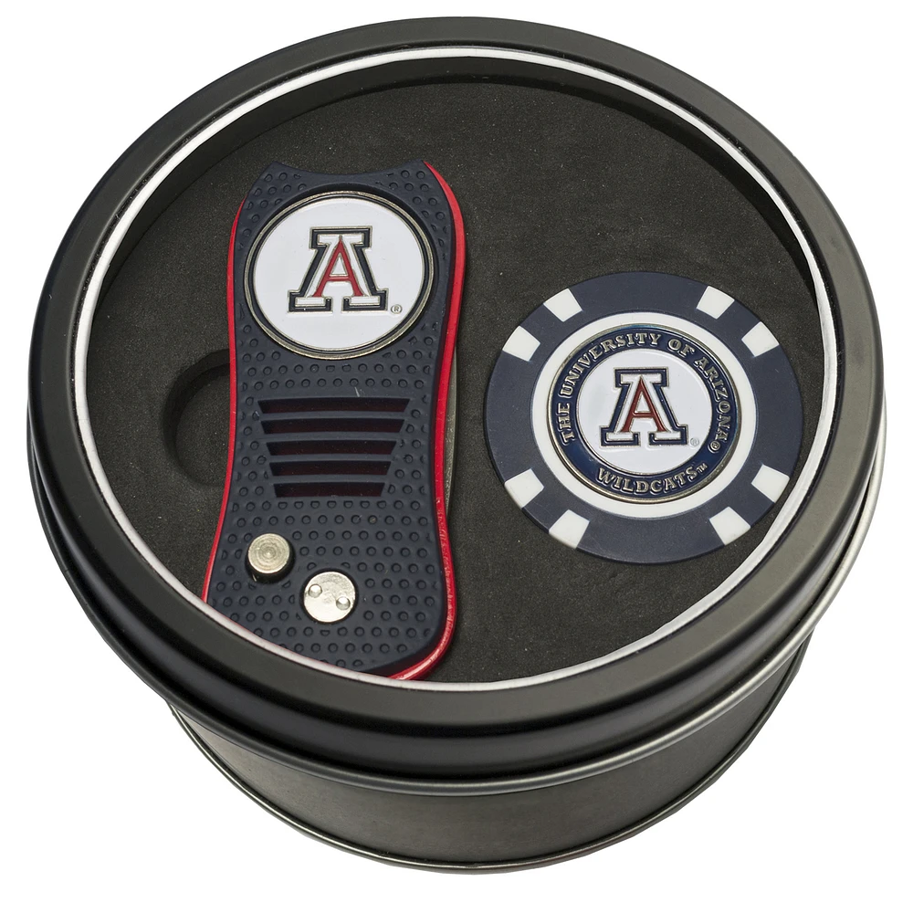 Arizona Wildcats Divot Tool & Golf Chip Personalized Tin Gift Set