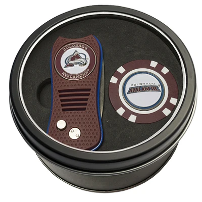 Colorado Avalanche Divot Tool & Golf Chip Personalized Tin Gift Set