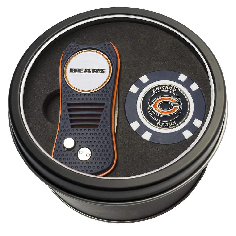 Chicago Bears Divot Tool & Golf Chip Personalized Tin Gift Set