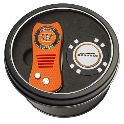 Cincinnati Bengals Divot Tool & Golf Chip Personalized Tin Gift Set