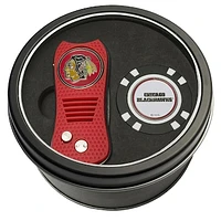 Chicago Blackhawks Divot Tool & Golf Chip Personalized Tin Gift Set