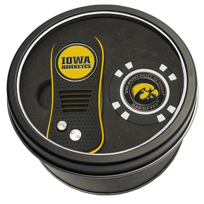 Iowa Hawkeyes Divot Tool & Golf Chip Personalized Tin Gift Set