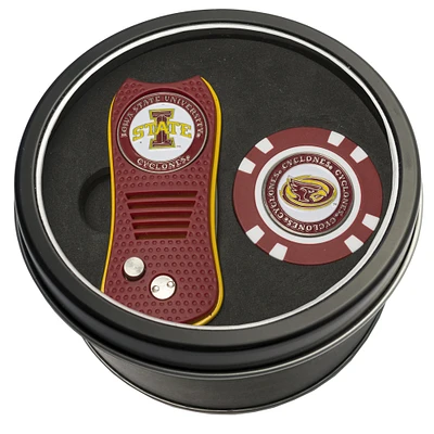 Iowa State Cyclones Divot Tool & Golf Chip Personalized Tin Gift Set