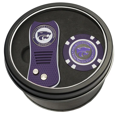 Kansas State Wildcats Divot Tool & Golf Chip Personalized Tin Gift Set