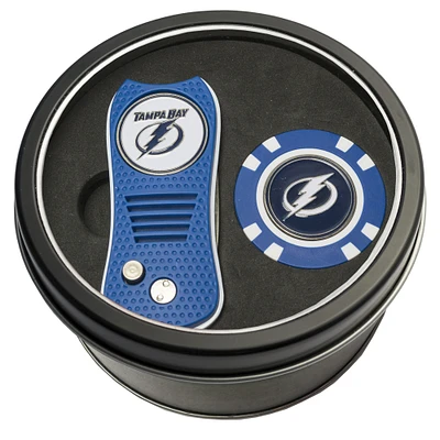 Tampa Bay Lightning Divot Tool & Golf Chip Personalized Tin Gift Set