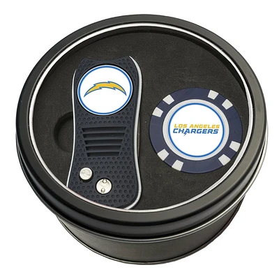 Los Angeles Chargers Divot Tool & Golf Chip Personalized Tin Gift Set