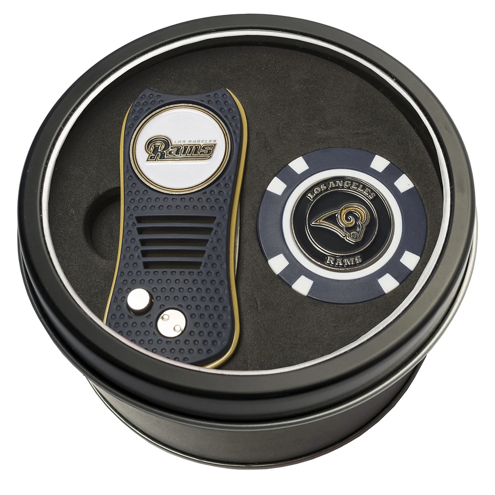 Los Angeles Rams Divot Tool & Golf Chip Personalized Tin Gift Set