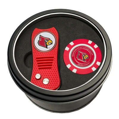 Louisville Cardinals Divot Tool & Golf Chip Personalized Tin Gift Set