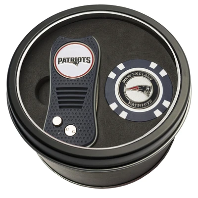 New England Patriots Divot Tool & Golf Chip Personalized Tin Gift Set