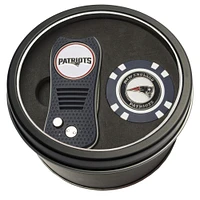 New England Patriots Divot Tool & Golf Chip Personalized Tin Gift Set