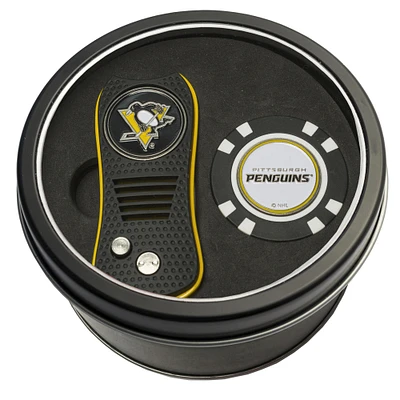 Pittsburgh Penguins Divot Tool & Golf Chip Personalized Tin Gift Set