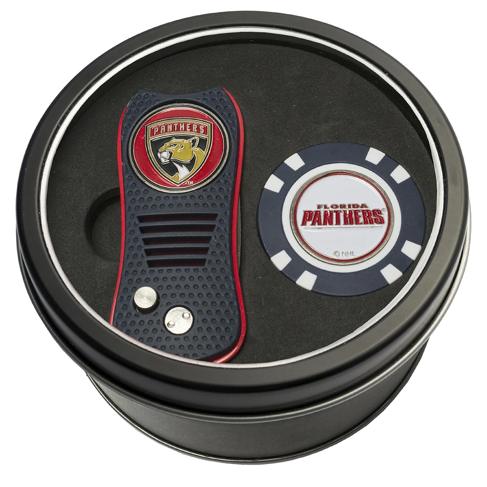 Florida Panthers Divot Tool & Golf Chip Personalized Tin Gift Set